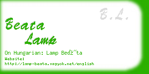 beata lamp business card